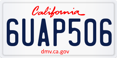 CA license plate 6UAP506