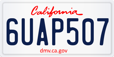 CA license plate 6UAP507