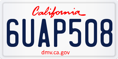 CA license plate 6UAP508