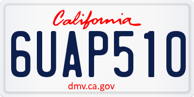 CA license plate 6UAP510