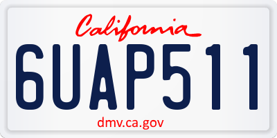 CA license plate 6UAP511