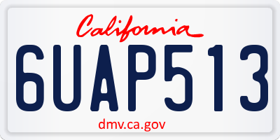 CA license plate 6UAP513