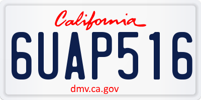 CA license plate 6UAP516