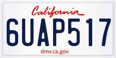CA license plate 6UAP517