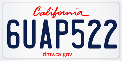 CA license plate 6UAP522
