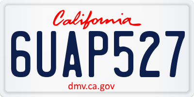 CA license plate 6UAP527