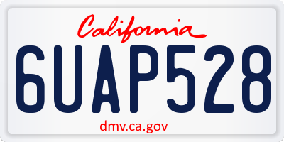 CA license plate 6UAP528