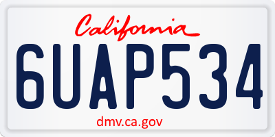 CA license plate 6UAP534