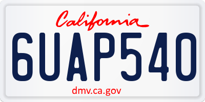 CA license plate 6UAP540