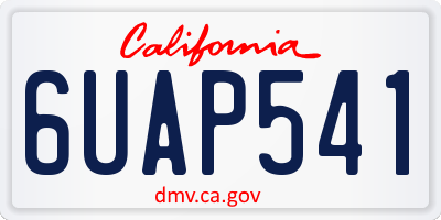 CA license plate 6UAP541