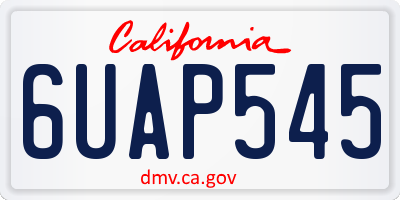 CA license plate 6UAP545