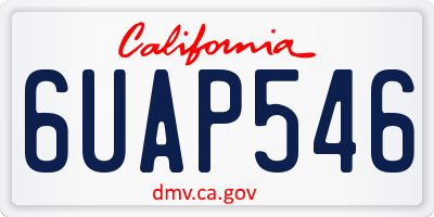CA license plate 6UAP546