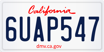 CA license plate 6UAP547