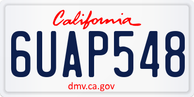 CA license plate 6UAP548