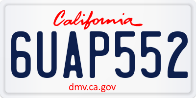 CA license plate 6UAP552