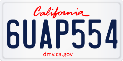 CA license plate 6UAP554