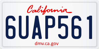 CA license plate 6UAP561