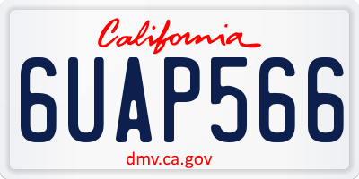CA license plate 6UAP566