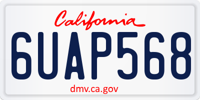 CA license plate 6UAP568