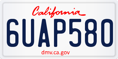 CA license plate 6UAP580