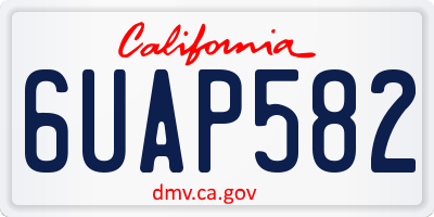 CA license plate 6UAP582