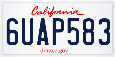 CA license plate 6UAP583