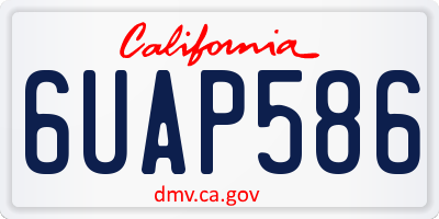 CA license plate 6UAP586
