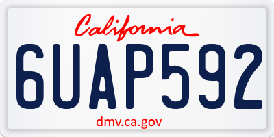 CA license plate 6UAP592