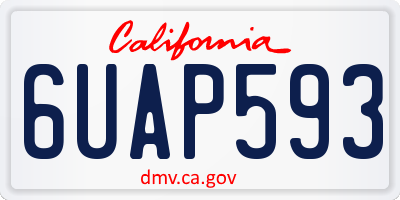 CA license plate 6UAP593