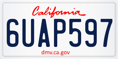 CA license plate 6UAP597