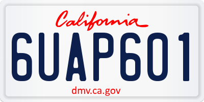 CA license plate 6UAP601