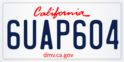 CA license plate 6UAP604