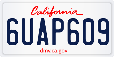 CA license plate 6UAP609