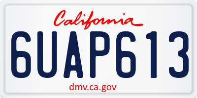 CA license plate 6UAP613