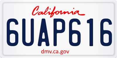 CA license plate 6UAP616