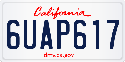 CA license plate 6UAP617