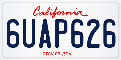 CA license plate 6UAP626
