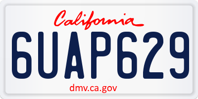 CA license plate 6UAP629