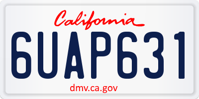 CA license plate 6UAP631