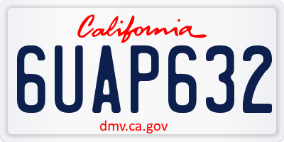 CA license plate 6UAP632