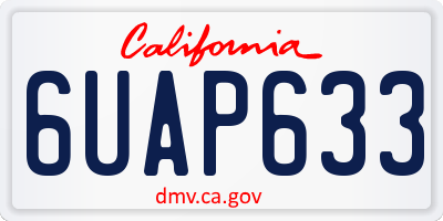 CA license plate 6UAP633