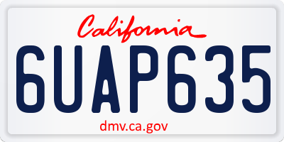 CA license plate 6UAP635