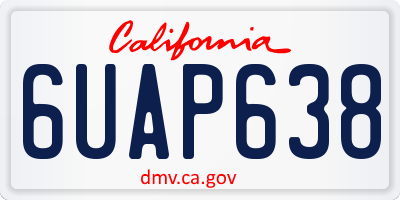CA license plate 6UAP638
