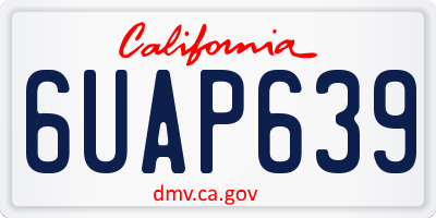 CA license plate 6UAP639