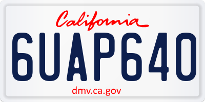 CA license plate 6UAP640