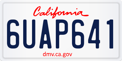 CA license plate 6UAP641