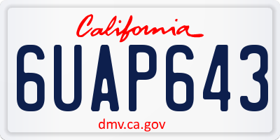 CA license plate 6UAP643