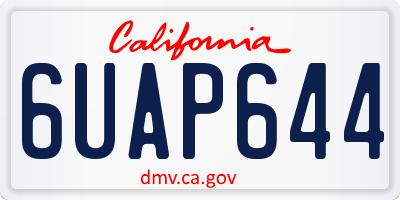 CA license plate 6UAP644