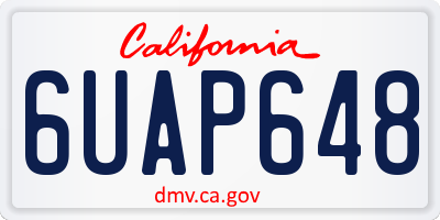 CA license plate 6UAP648