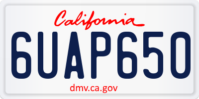 CA license plate 6UAP650